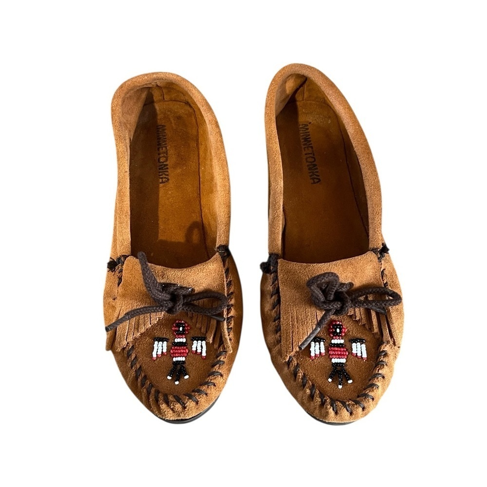 Minnetonka Thunderbird Animikii Beaded Suede Moccasins Size 7.5